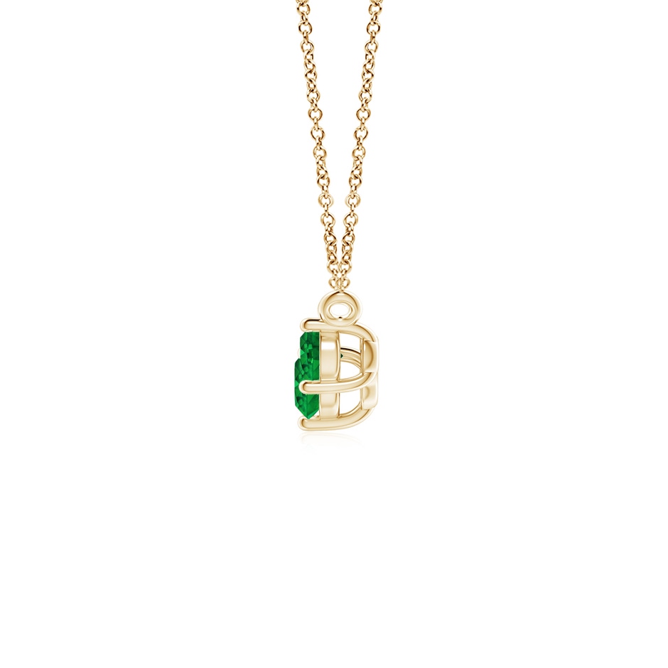 4mm AAAA Classic Trio Round Emerald Necklace in Yellow Gold side 199