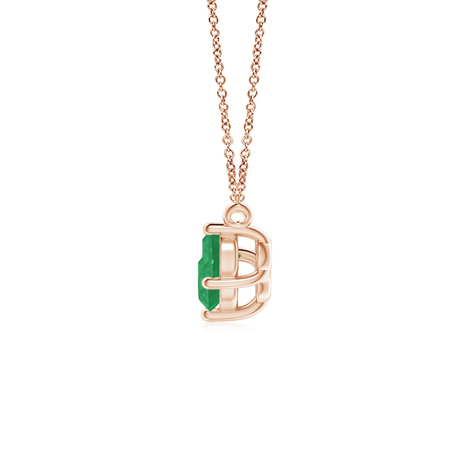 5mm A Classic Trio Round Emerald Necklace in Rose Gold side 199