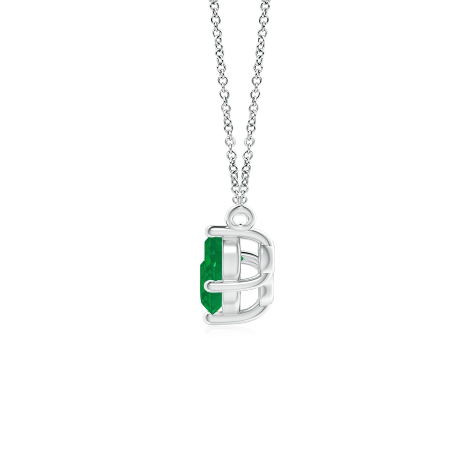 5mm AA Classic Trio Round Emerald Necklace in White Gold side 199