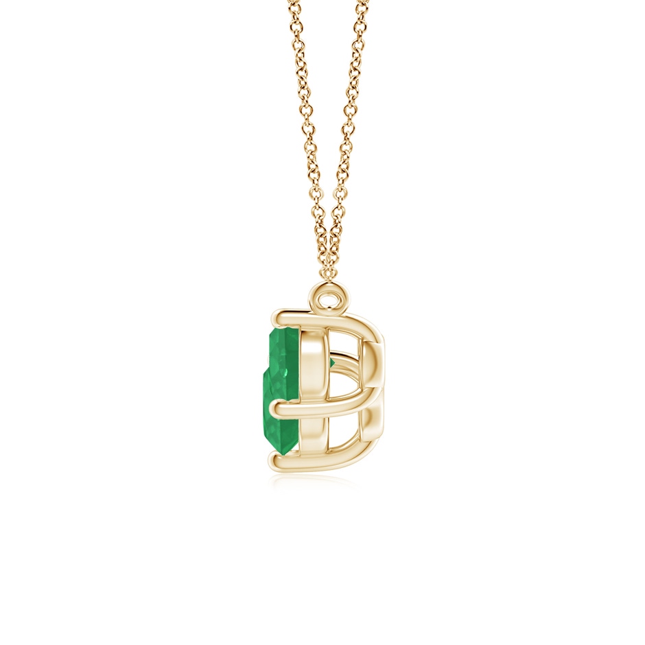 6mm A Classic Trio Round Emerald Necklace in Yellow Gold side 199