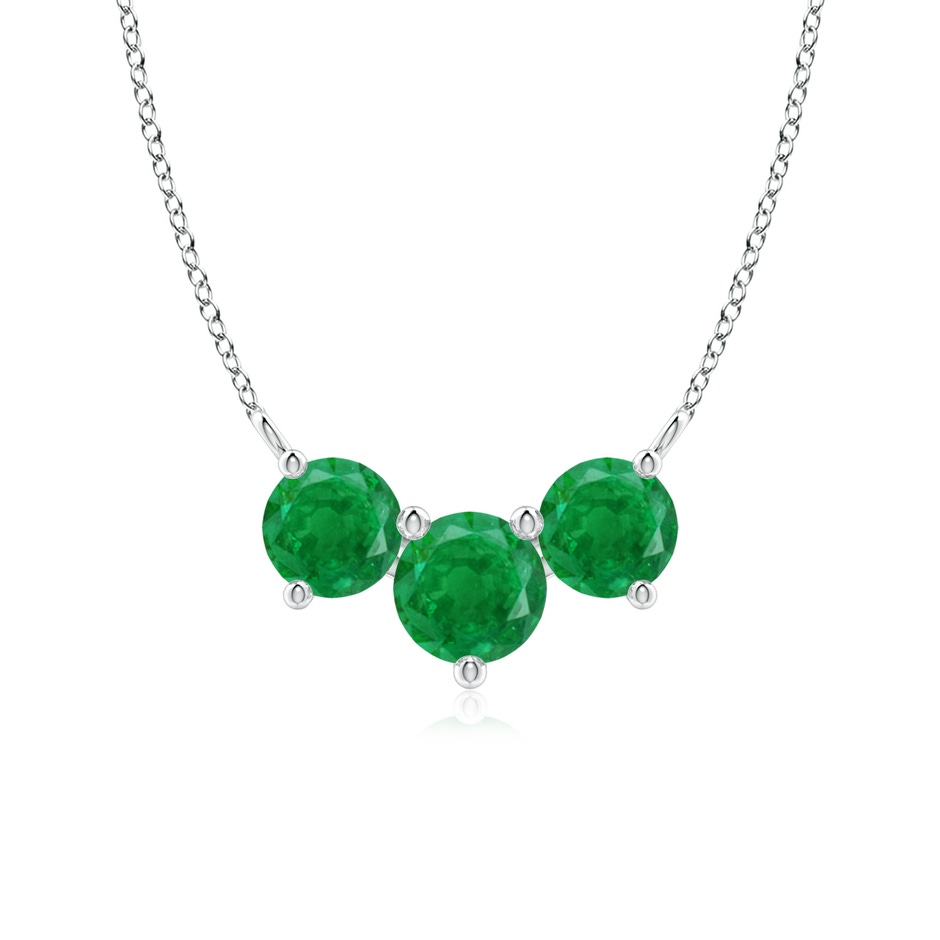 6mm AA Classic Trio Round Emerald Necklace in P950 Platinum 