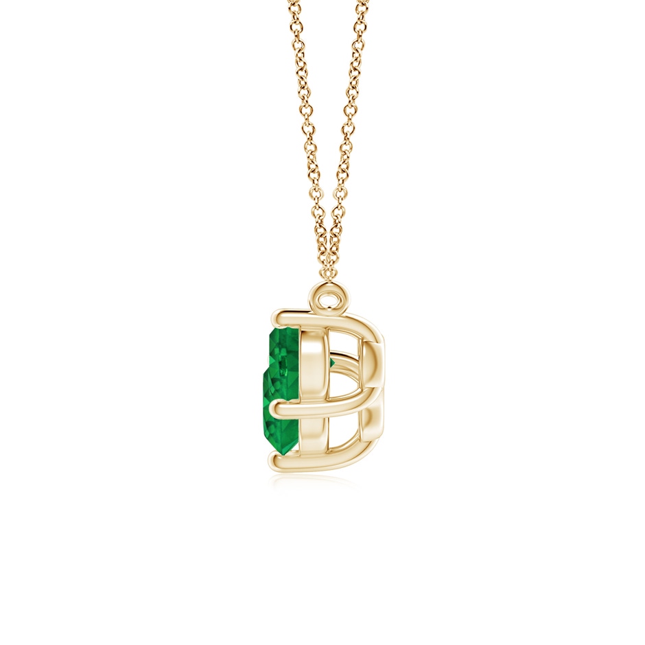 6mm AAA Classic Trio Round Emerald Necklace in 18K Yellow Gold side 199