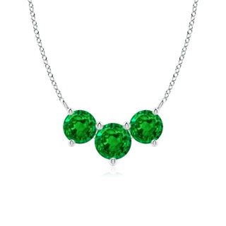 6mm AAAA Classic Trio Emerald Necklace in P950 Platinum