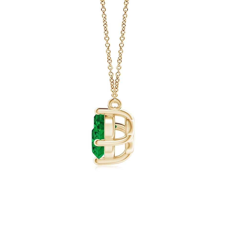 6mm AAAA Classic Trio Round Emerald Necklace in Yellow Gold side 199
