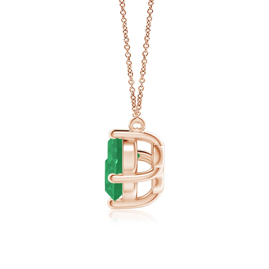 7mm A Classic Trio Round Emerald Necklace in Rose Gold side 199