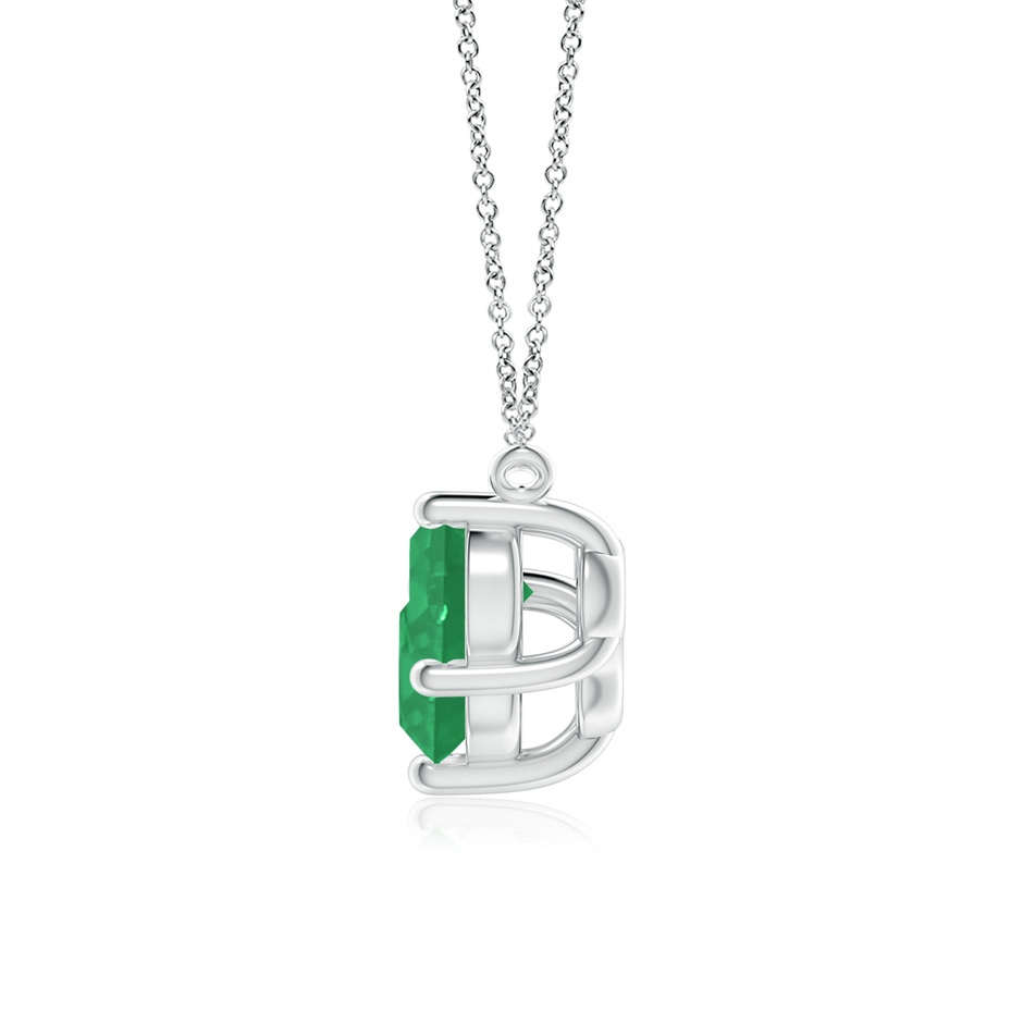 7mm A Classic Trio Round Emerald Necklace in White Gold side 199