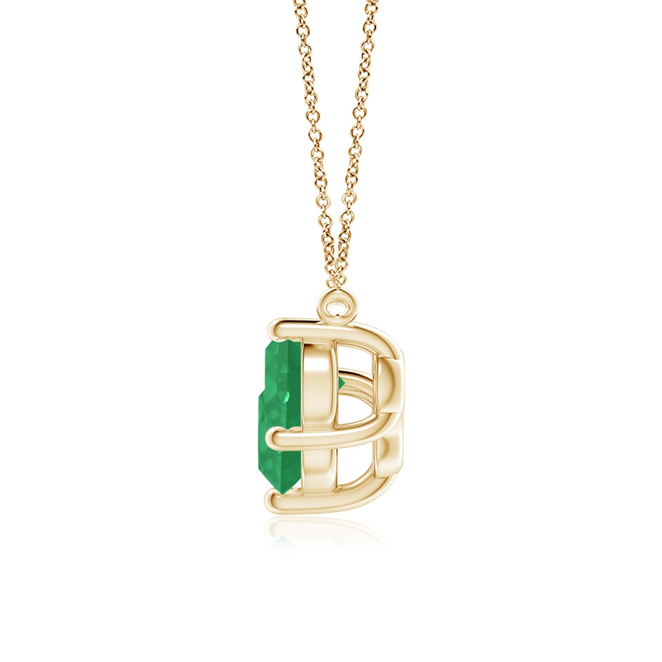 7mm A Classic Trio Round Emerald Necklace in Yellow Gold side 199