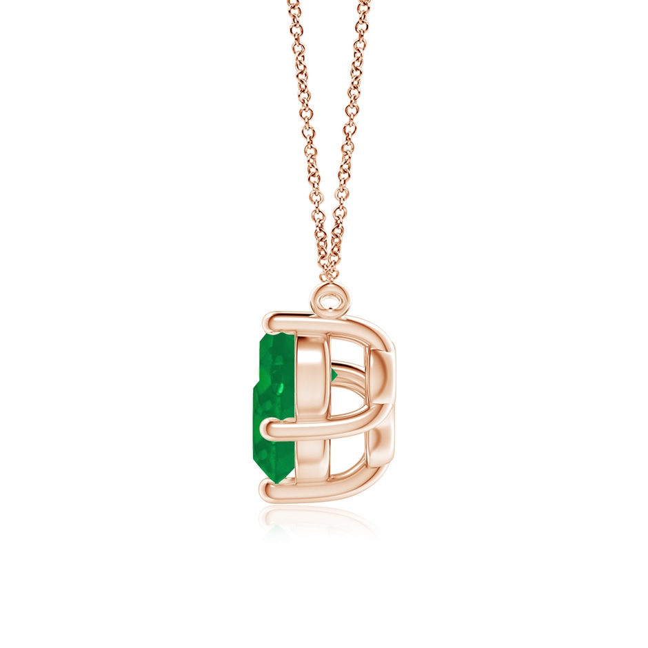 7mm AA Classic Trio Round Emerald Necklace in Rose Gold side 199