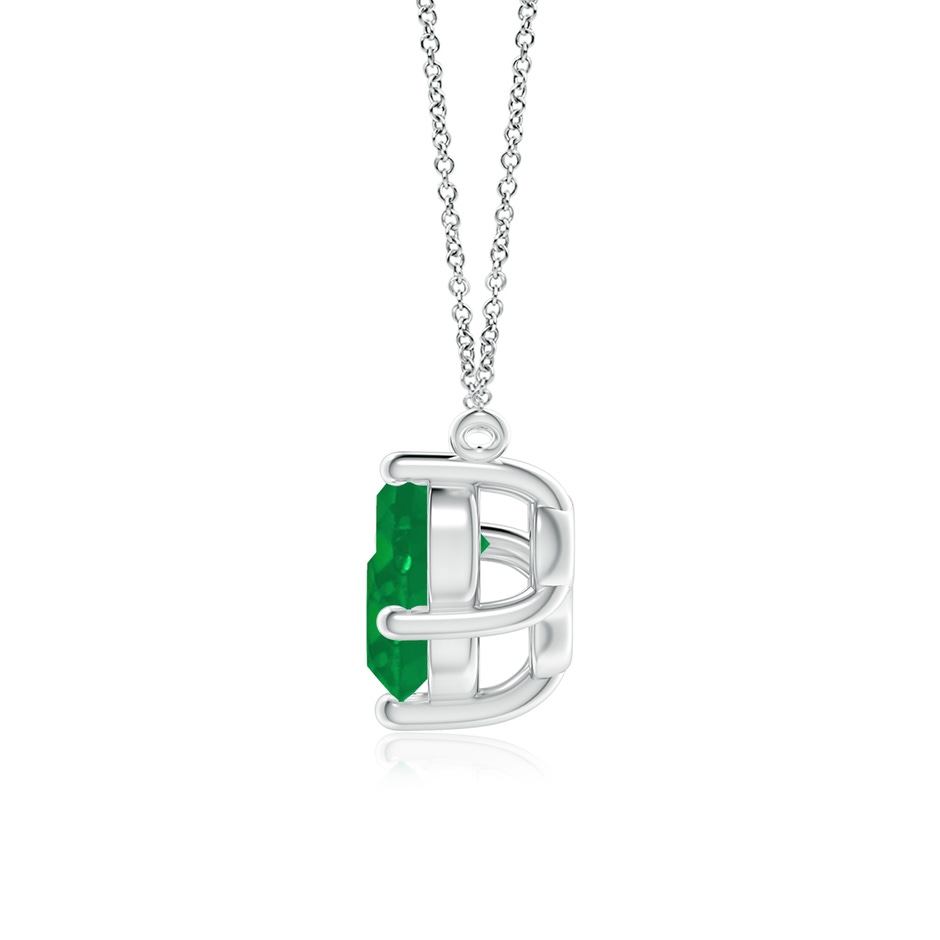 7mm AA Classic Trio Round Emerald Necklace in White Gold side 199