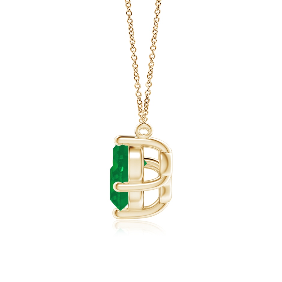 7mm AA Classic Trio Round Emerald Necklace in Yellow Gold side 199
