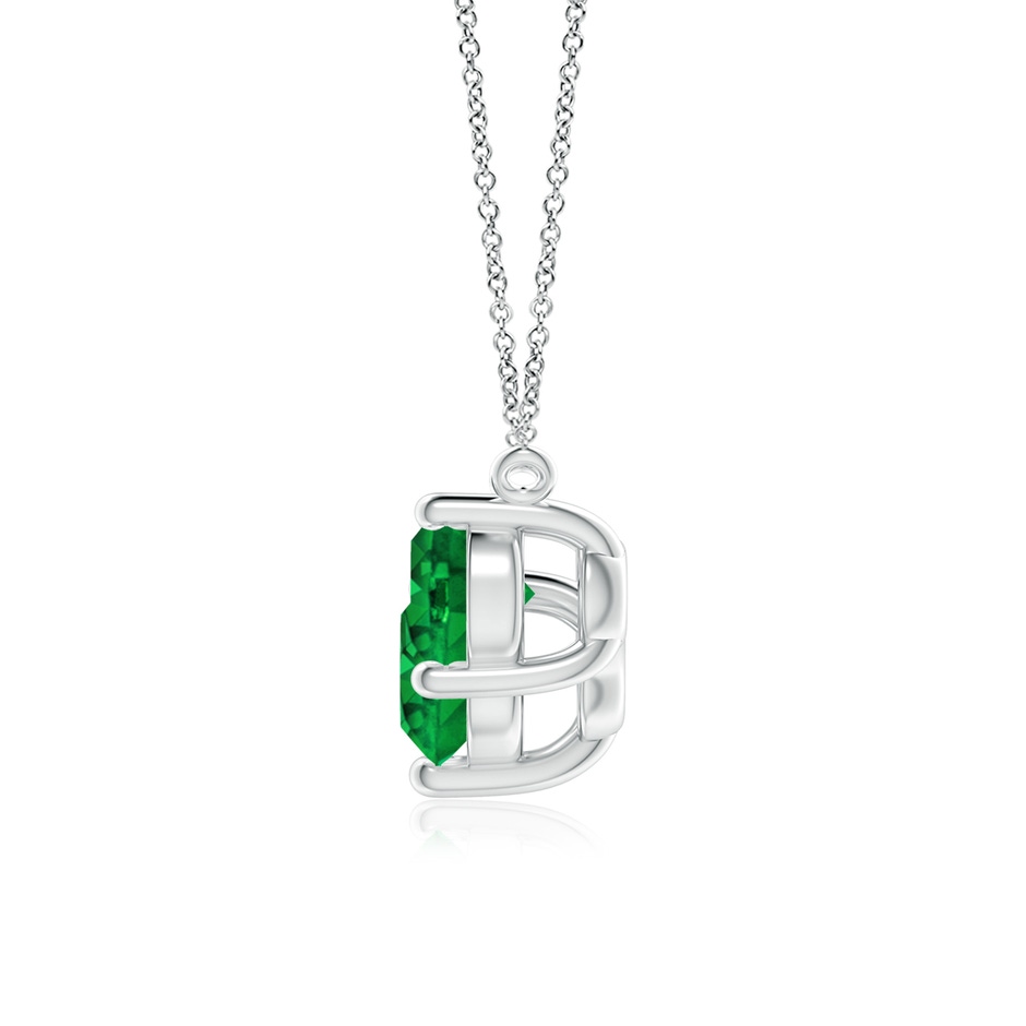 7mm AAAA Classic Trio Round Emerald Necklace in P950 Platinum side 199