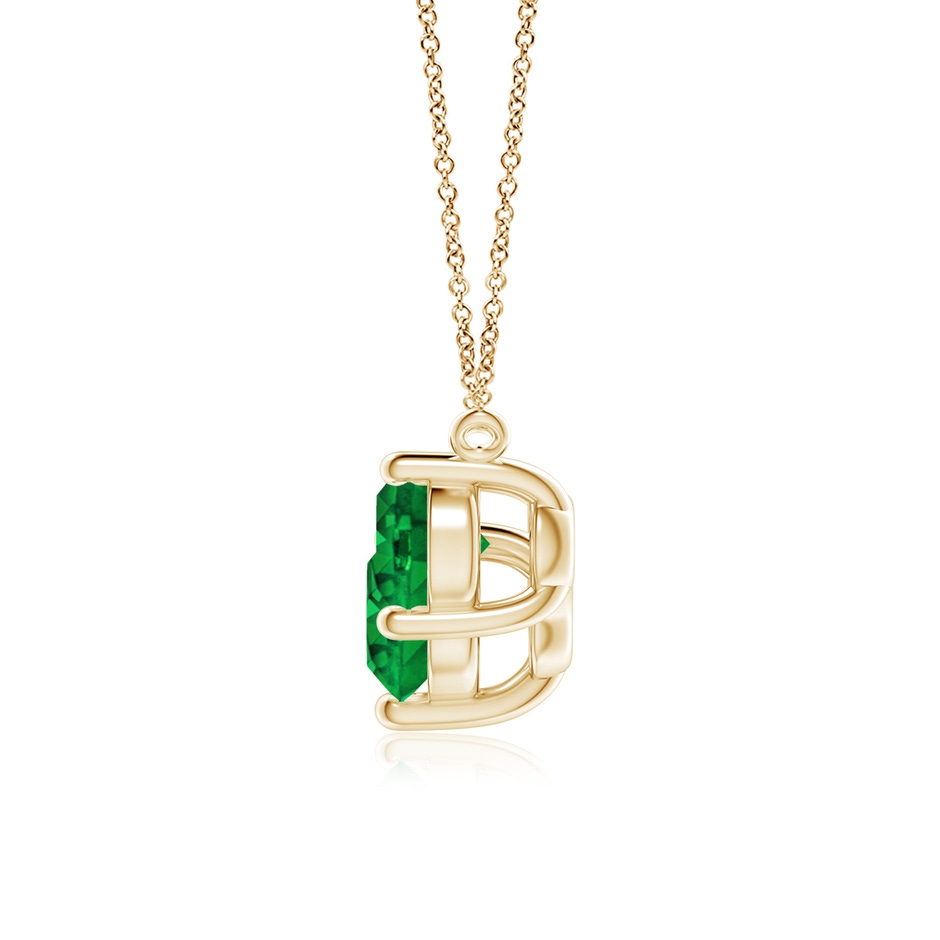 7mm AAAA Classic Trio Round Emerald Necklace in Yellow Gold side 199
