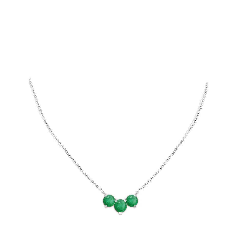 8mm A Classic Trio Round Emerald Necklace in P950 Platinum pen