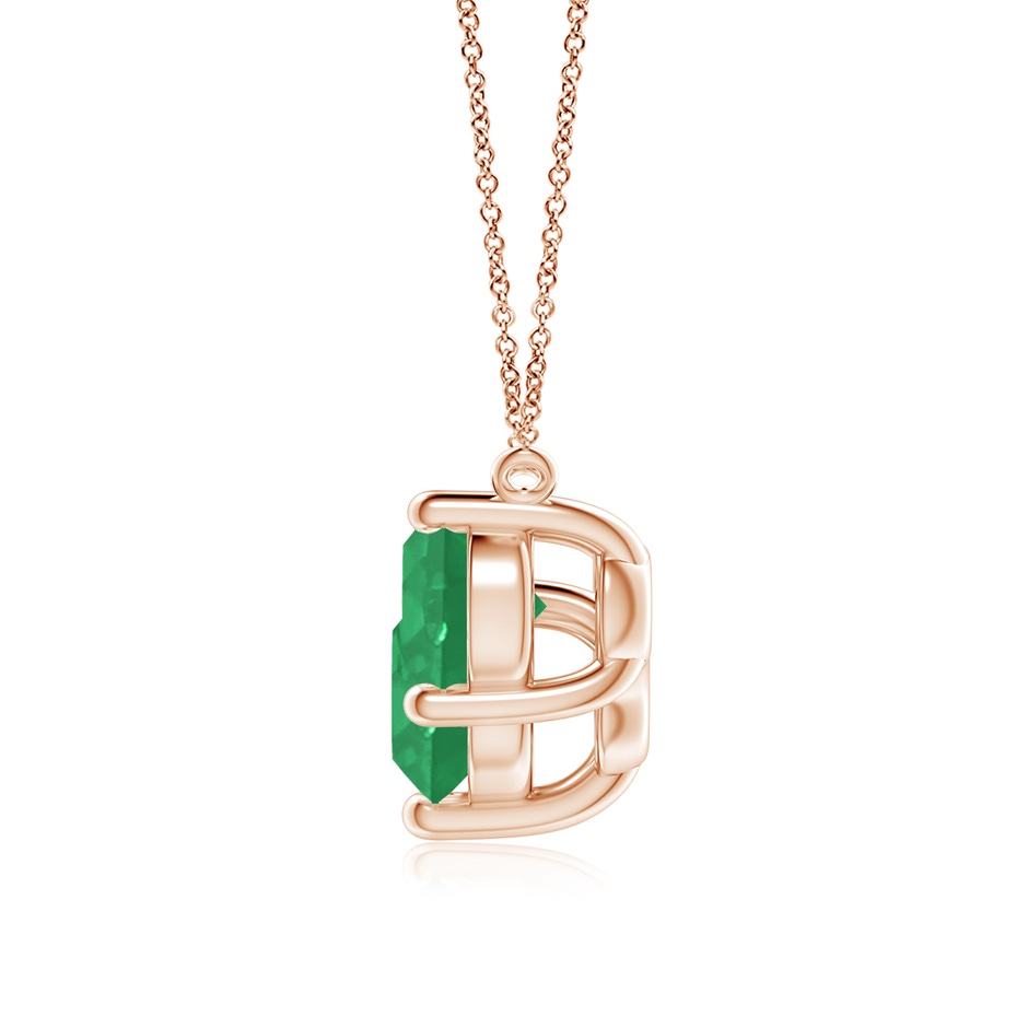 8mm A Classic Trio Round Emerald Necklace in Rose Gold side 199