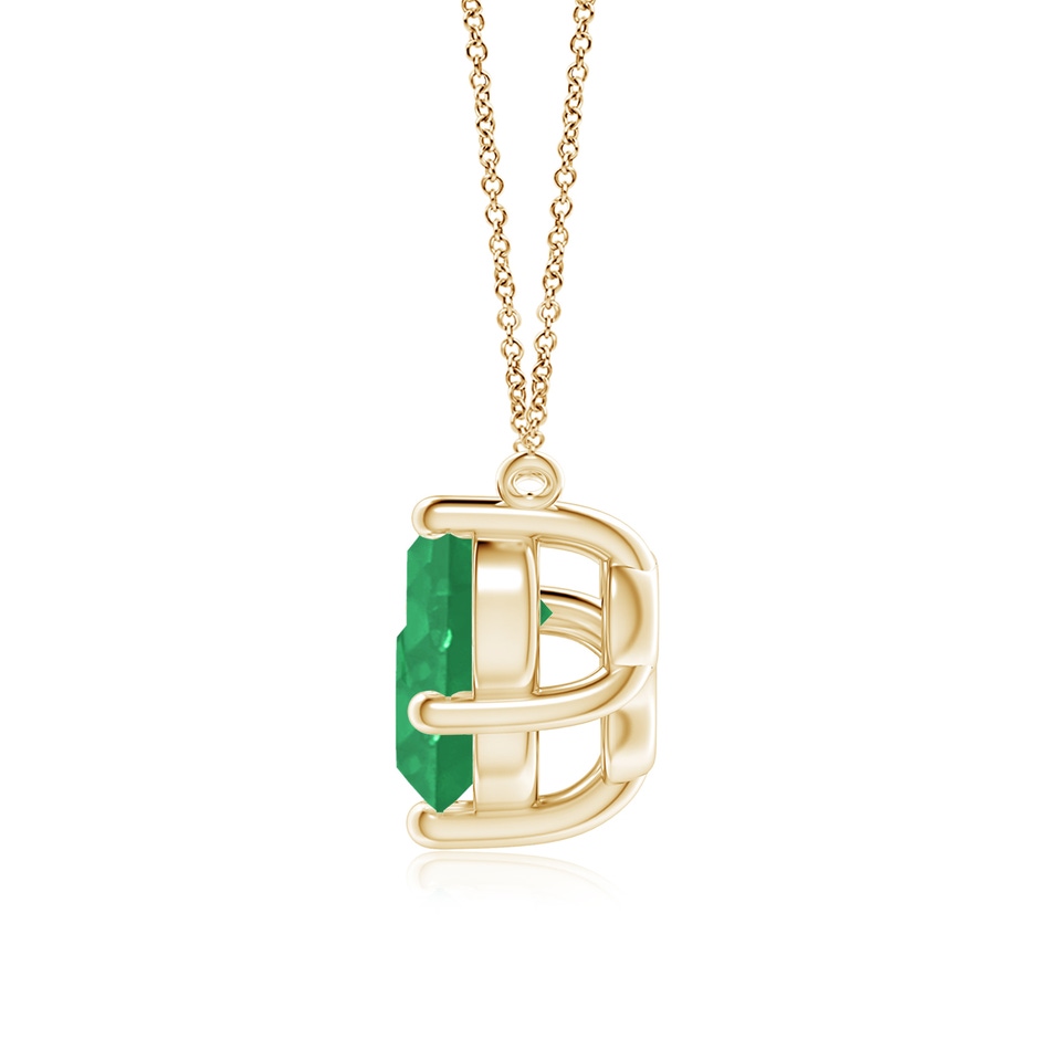 8mm A Classic Trio Round Emerald Necklace in Yellow Gold side 199