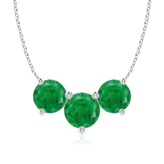 8mm AA Classic Trio Emerald Necklace in P950 Platinum