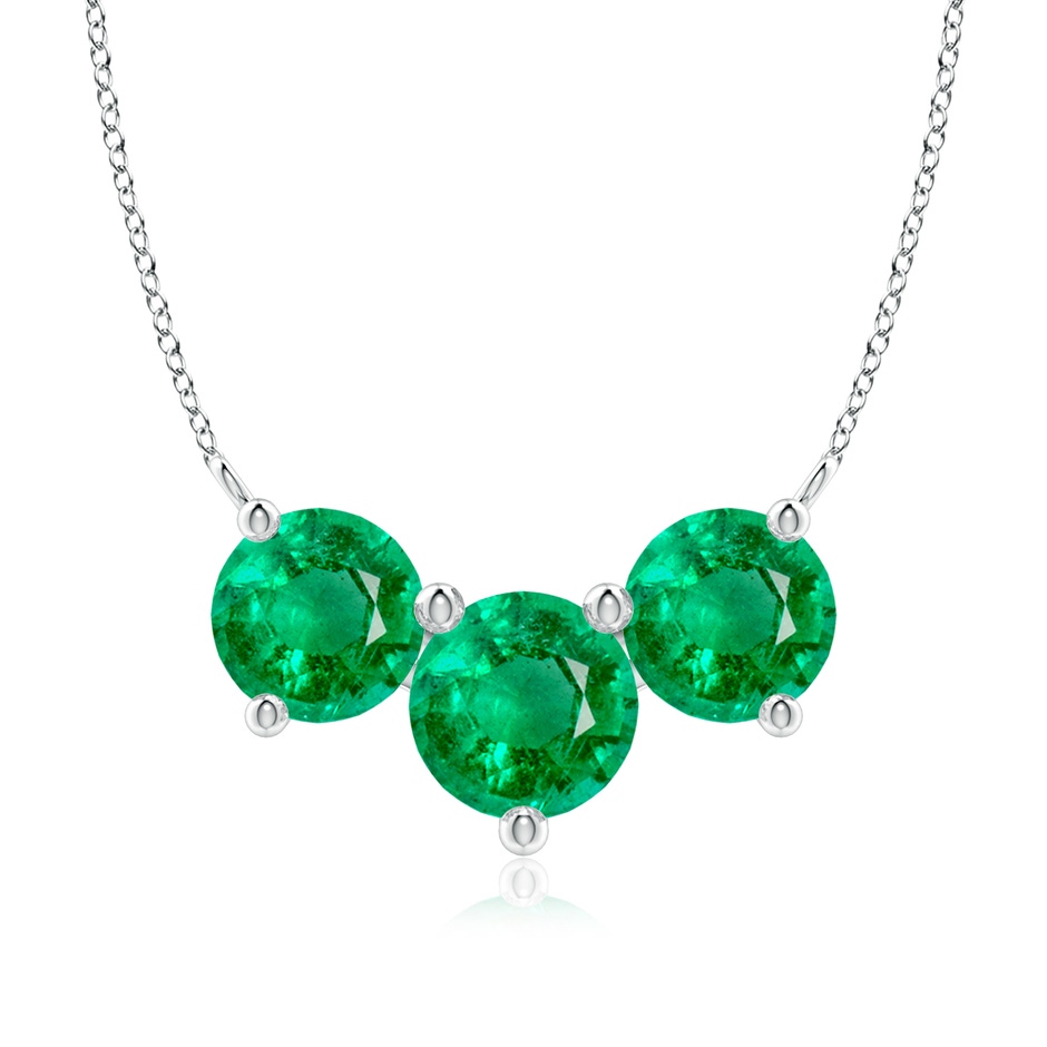 8mm AAA Classic Trio Round Emerald Necklace in P950 Platinum 