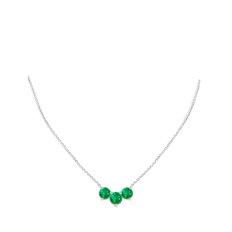 8mm AAA Classic Trio Round Emerald Necklace in P950 Platinum pen