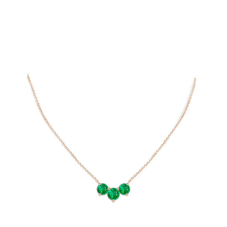 8mm AAA Classic Trio Round Emerald Necklace in Rose Gold pen