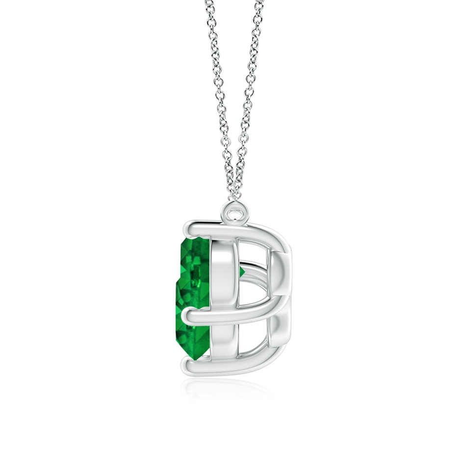 8mm AAAA Classic Trio Round Emerald Necklace in P950 Platinum side 199