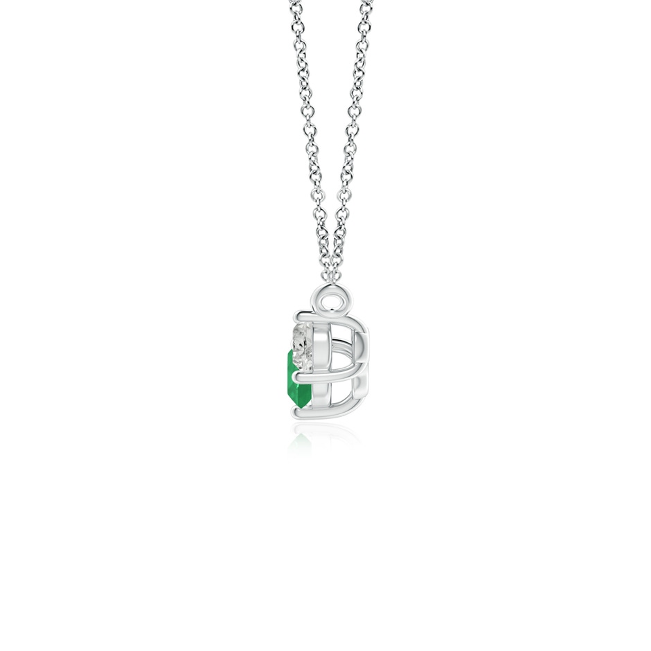 4mm A Classic Emerald and Diamond Necklace in White Gold side 199
