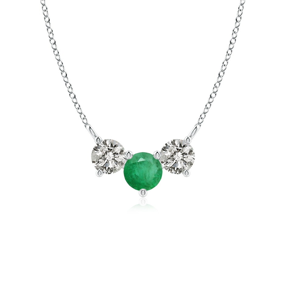 5mm A Classic Emerald and Diamond Necklace in P950 Platinum 
