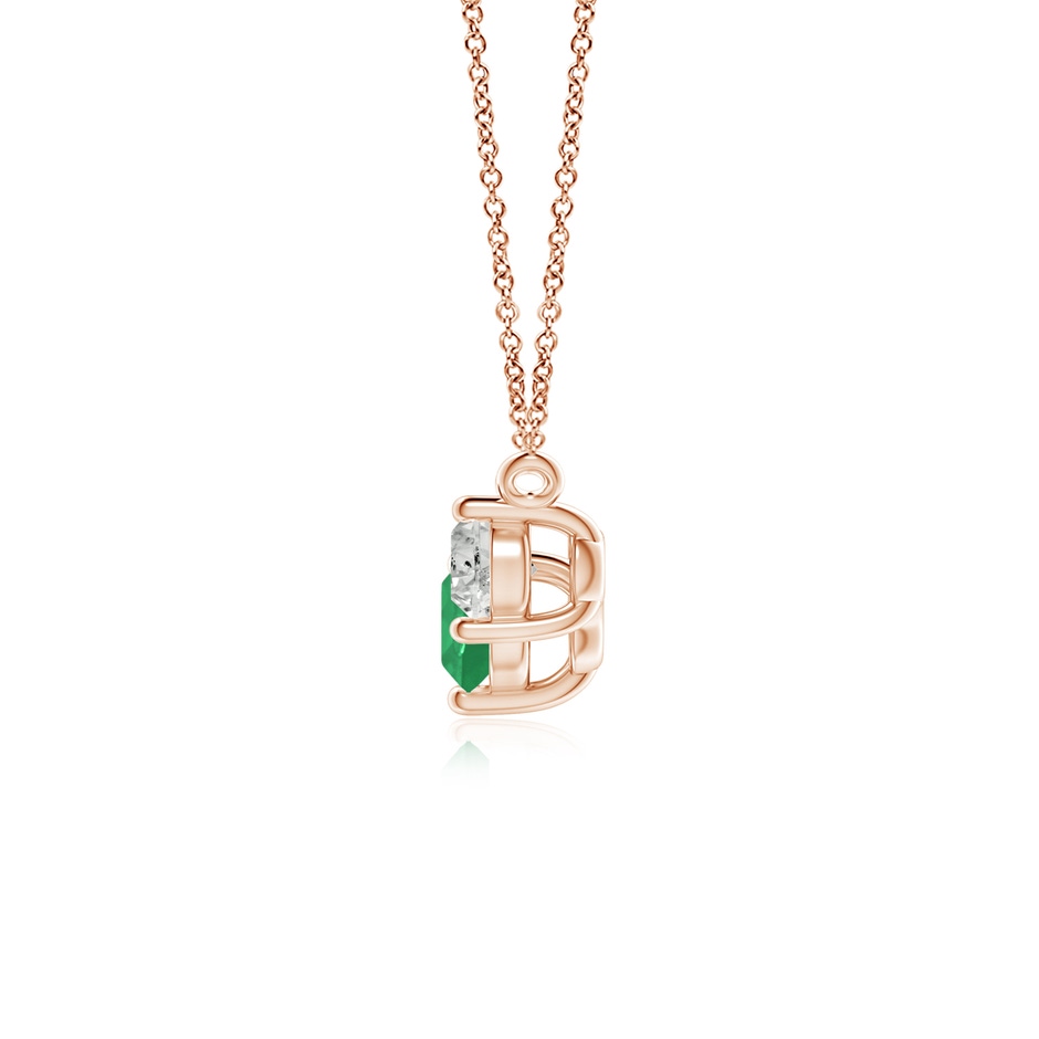 5mm A Classic Emerald and Diamond Necklace in Rose Gold side 199