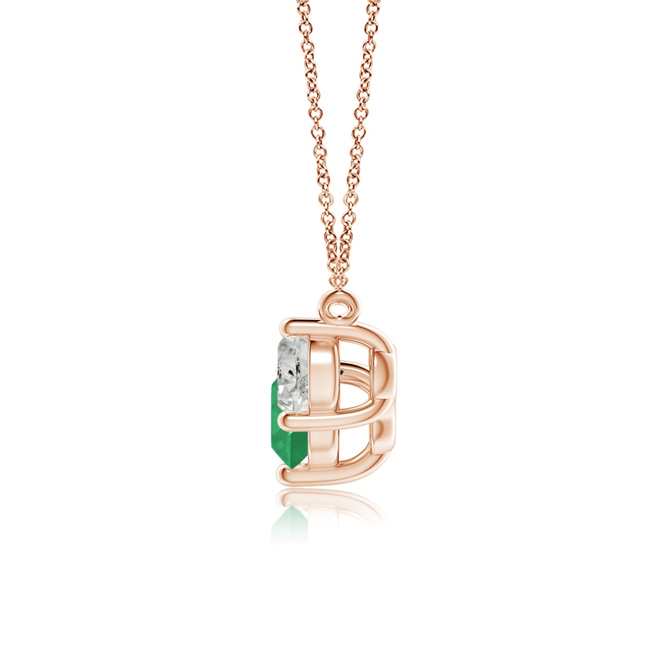 6mm A Classic Emerald and Diamond Necklace in Rose Gold side 199