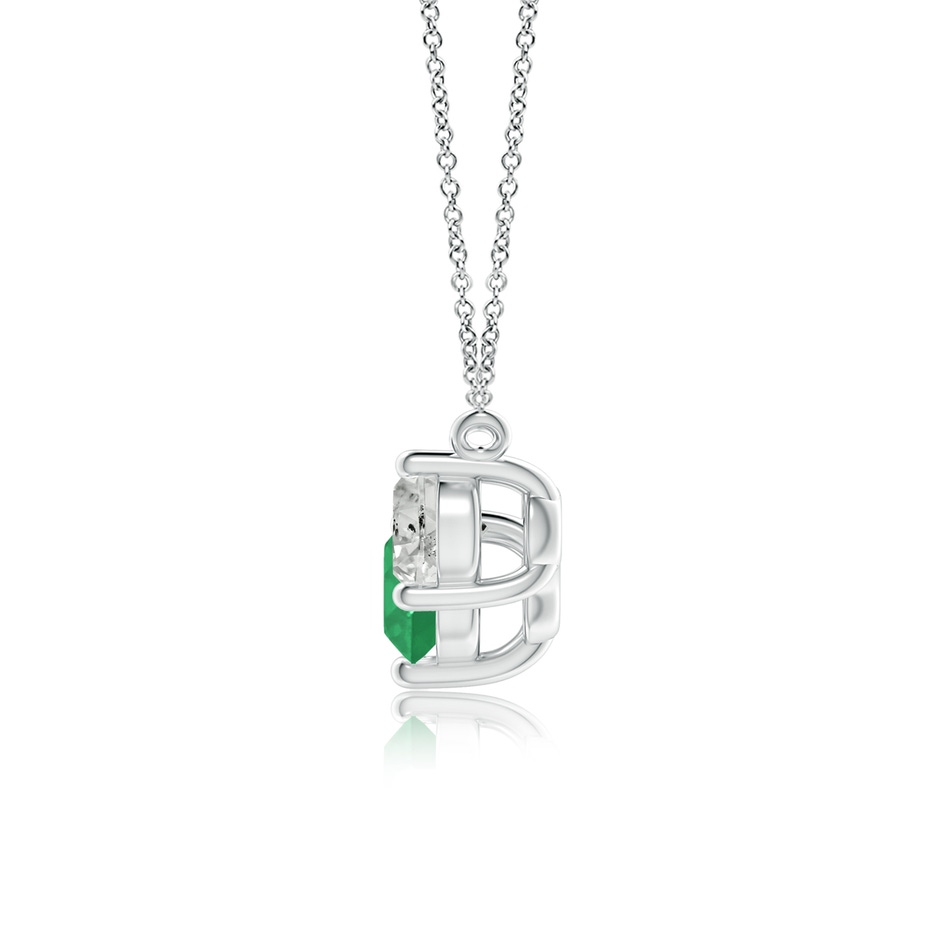 6mm A Classic Emerald and Diamond Necklace in White Gold side 199
