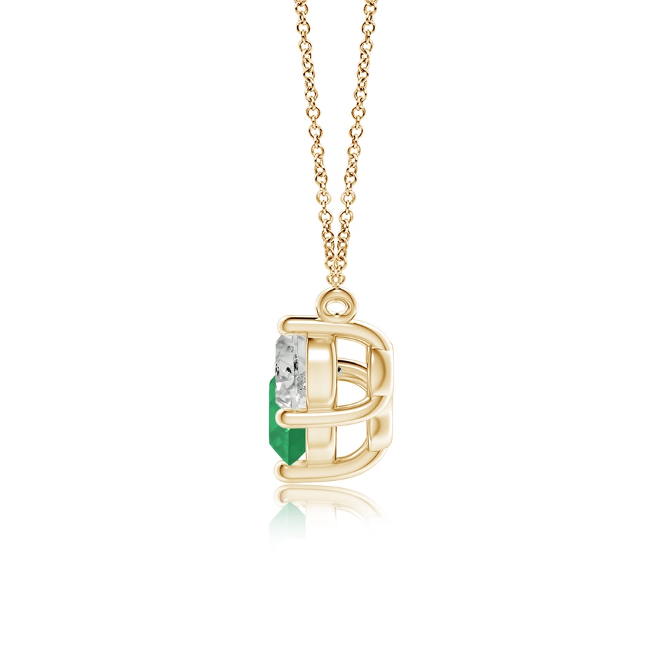 6mm A Classic Emerald and Diamond Necklace in Yellow Gold side 199