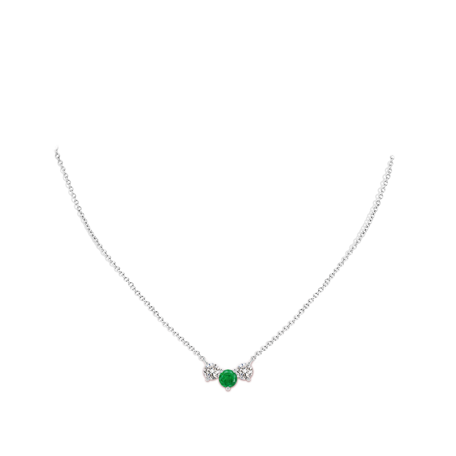 6mm AA Classic Emerald and Diamond Necklace in P950 Platinum pen