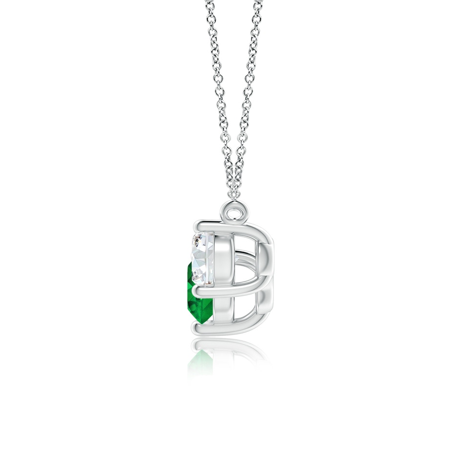6mm AAAA Classic Emerald and Diamond Necklace in P950 Platinum side 199