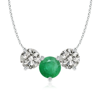 8mm A Classic Emerald and Diamond Necklace in P950 Platinum