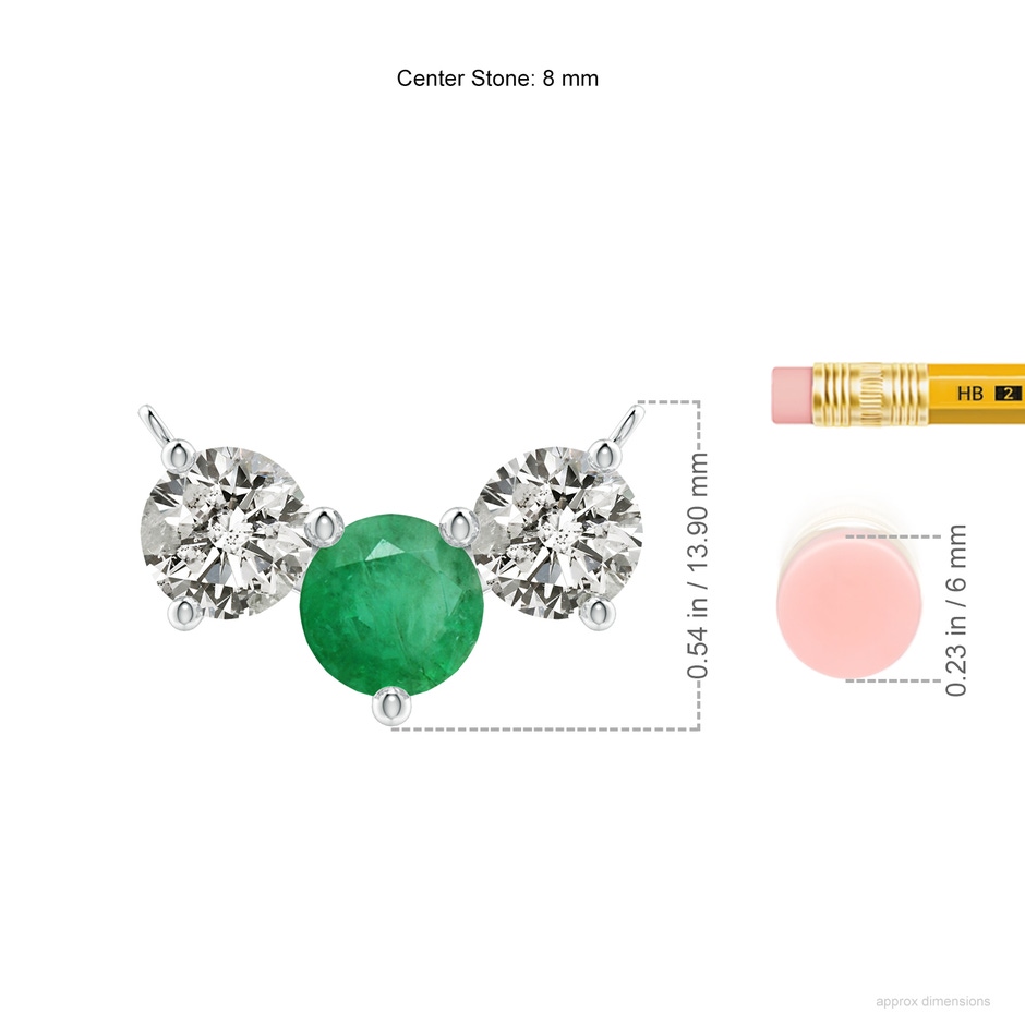 8mm A Classic Emerald and Diamond Necklace in P950 Platinum ruler