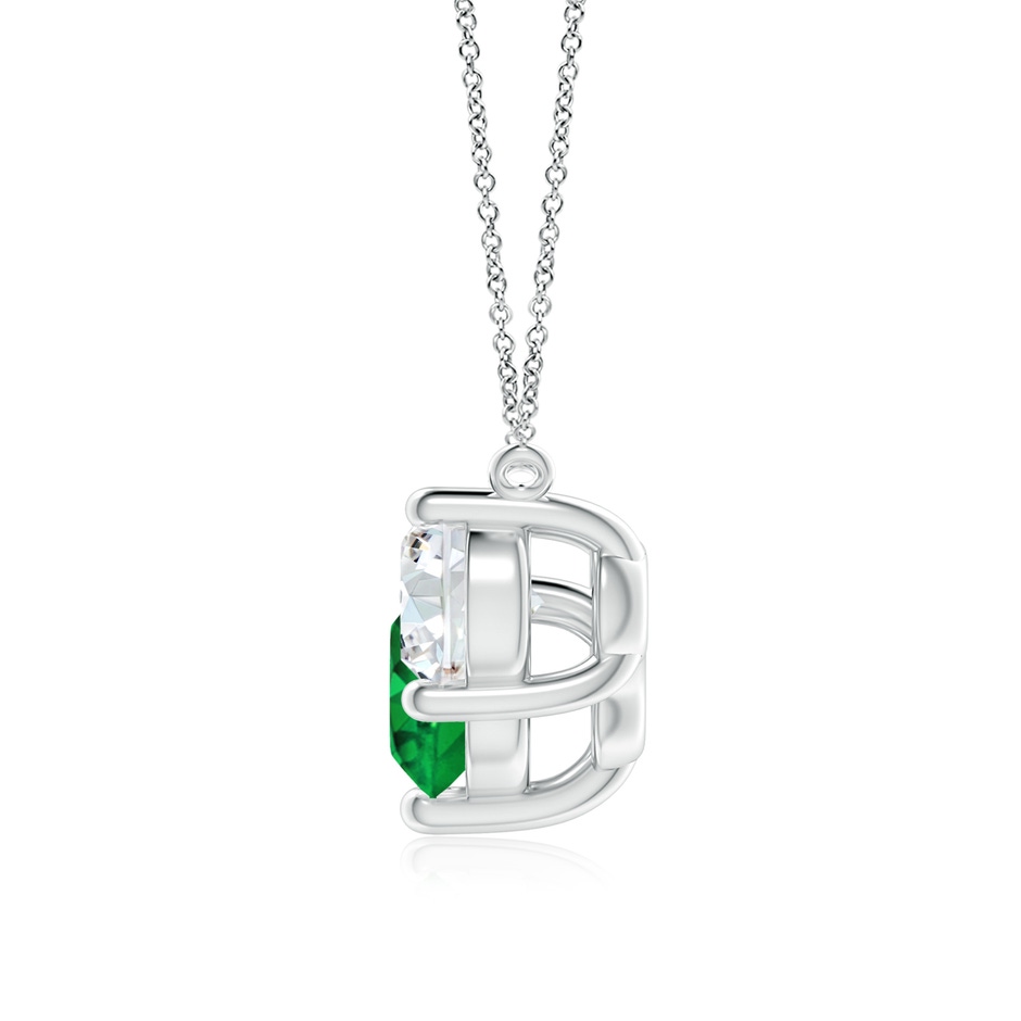 8mm AAAA Classic Emerald and Diamond Necklace in P950 Platinum side 199