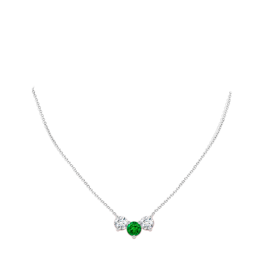 8mm AAAA Classic Emerald and Diamond Necklace in P950 Platinum pen