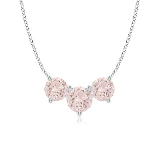 6mm A Classic Trio Round Morganite Necklace in P950 Platinum
