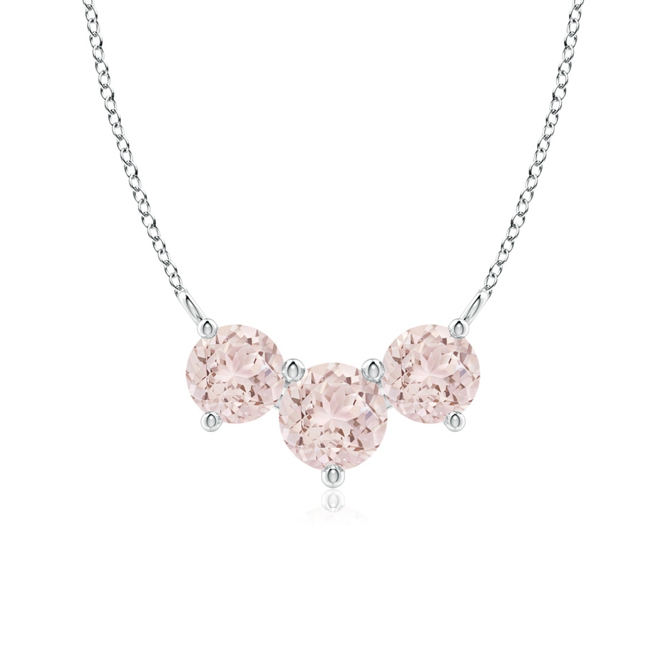 6mm A Classic Trio Round Morganite Necklace in P950 Platinum 