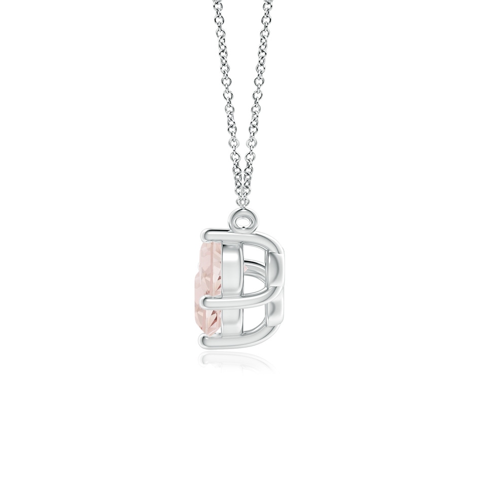 6mm A Classic Trio Round Morganite Necklace in P950 Platinum side 199