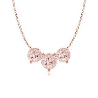 6mm AA Classic Trio Round Morganite Necklace in Rose Gold