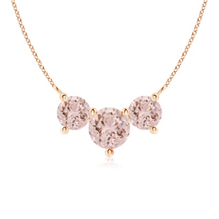 6mm AAA Classic Trio Morganite Necklace in Rose Gold