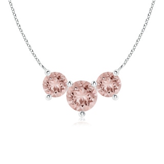 6mm AAAA Classic Trio Morganite Necklace in P950 Platinum