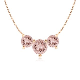 6mm AAAA Classic Trio Morganite Necklace in Rose Gold