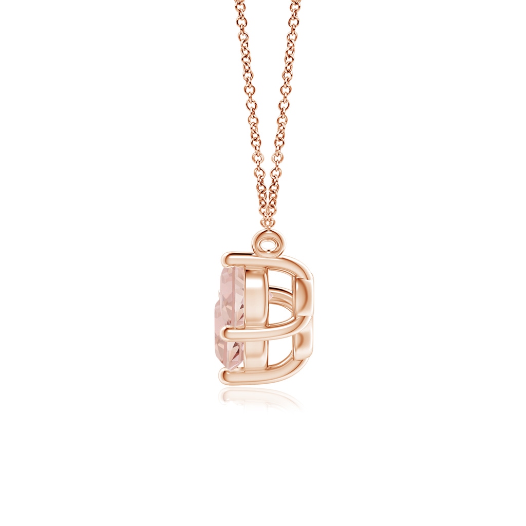 6mm AAAA Classic Trio Round Morganite Necklace in Rose Gold - side 199