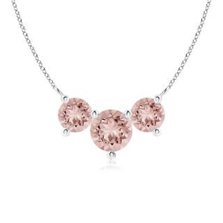 6mm AAAA Classic Trio Morganite Necklace in White Gold