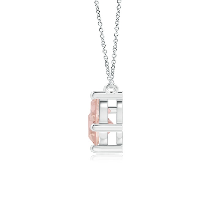 6mm AAAA Classic Trio Morganite Necklace in White Gold side 1