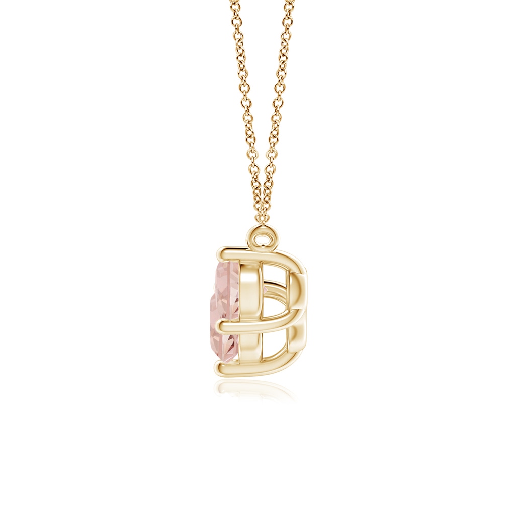 6mm AAAA Classic Trio Round Morganite Necklace in Yellow Gold - side 199