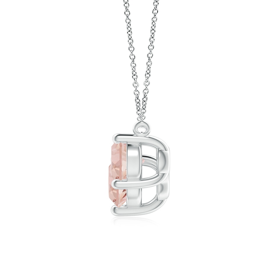 7mm AAA Classic Trio Morganite Necklace in 9K White Gold side 1