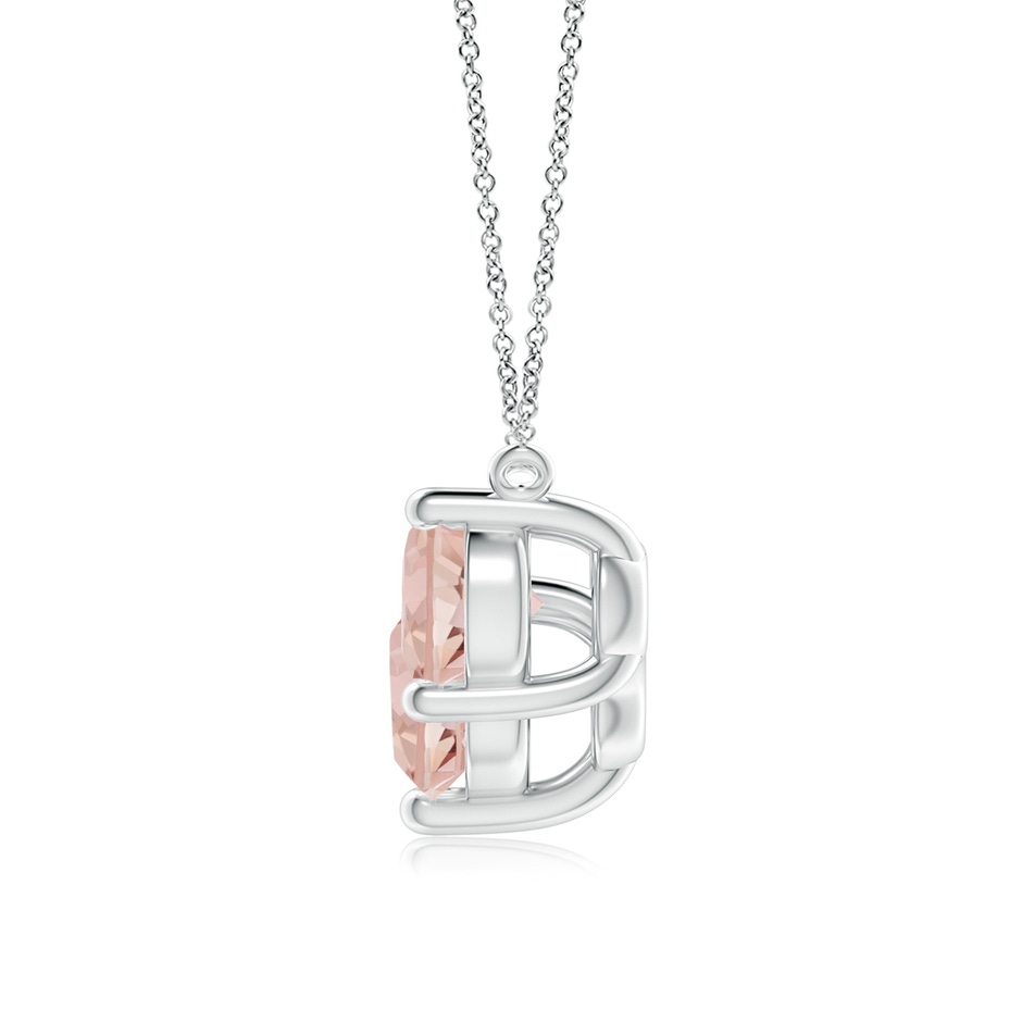 8mm AAAA Classic Trio Round Morganite Necklace in P950 Platinum side 199