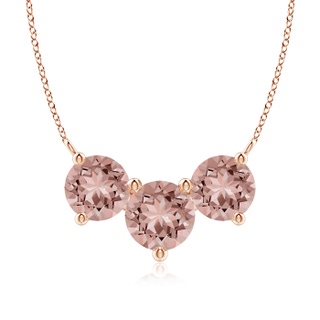 8mm AAAA Classic Trio Morganite Necklace in Rose Gold